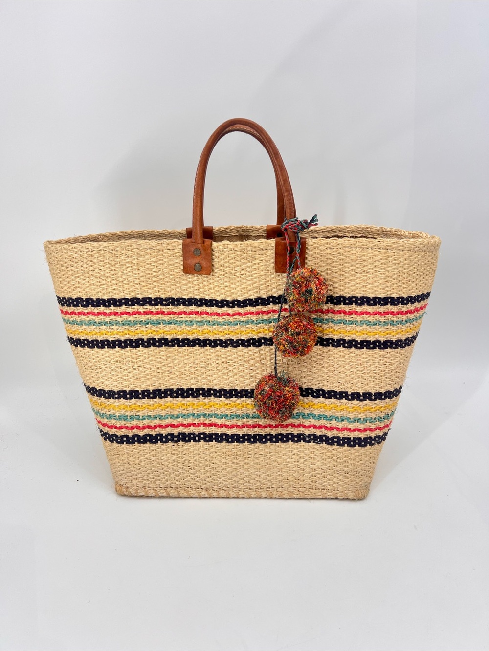 Mar Y Sol Caracas natural Multicolor Striped Straw Tote